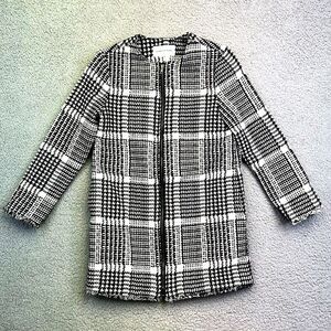 Cupcakes‎ & Cashmere Fernando Coat Jacket XS Herringbone Plaid Full Zip Womens